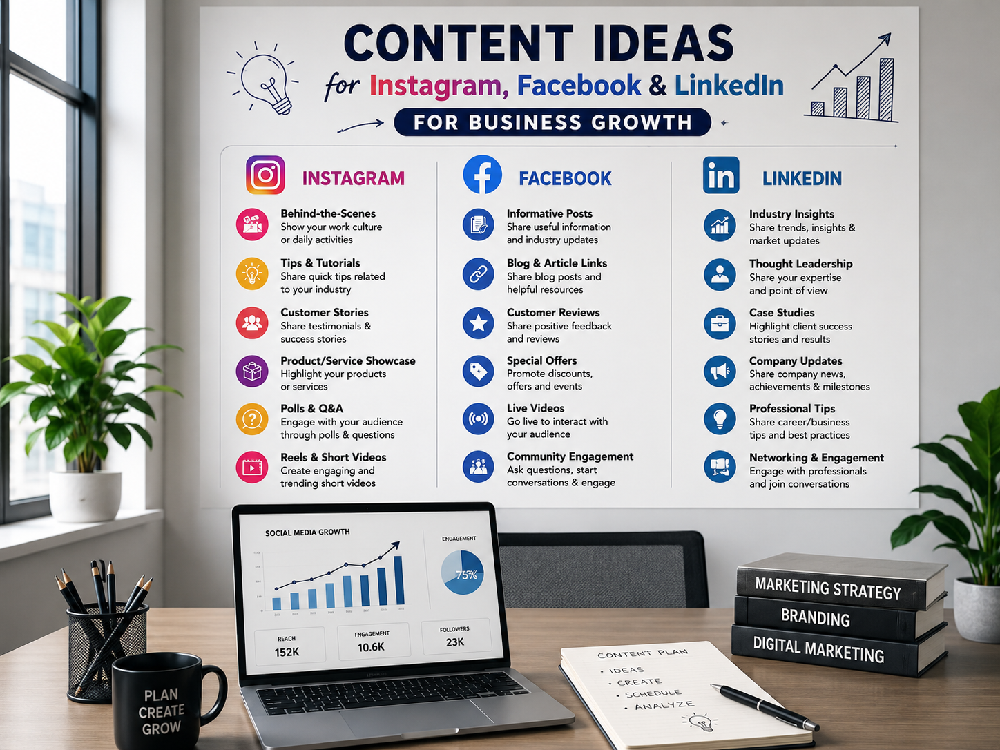 Best Content Ideas for Instagram, Facebook, and LinkedIn