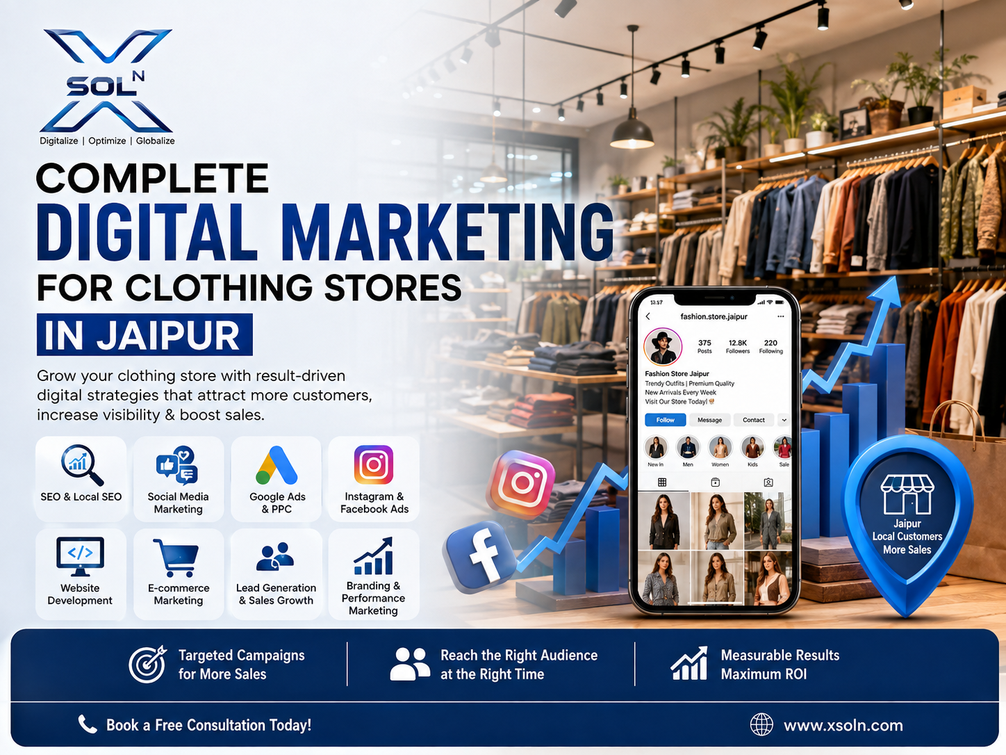 Complete Digital Marketing for Clothing Stores in Jaipur | Xsoln Technologies